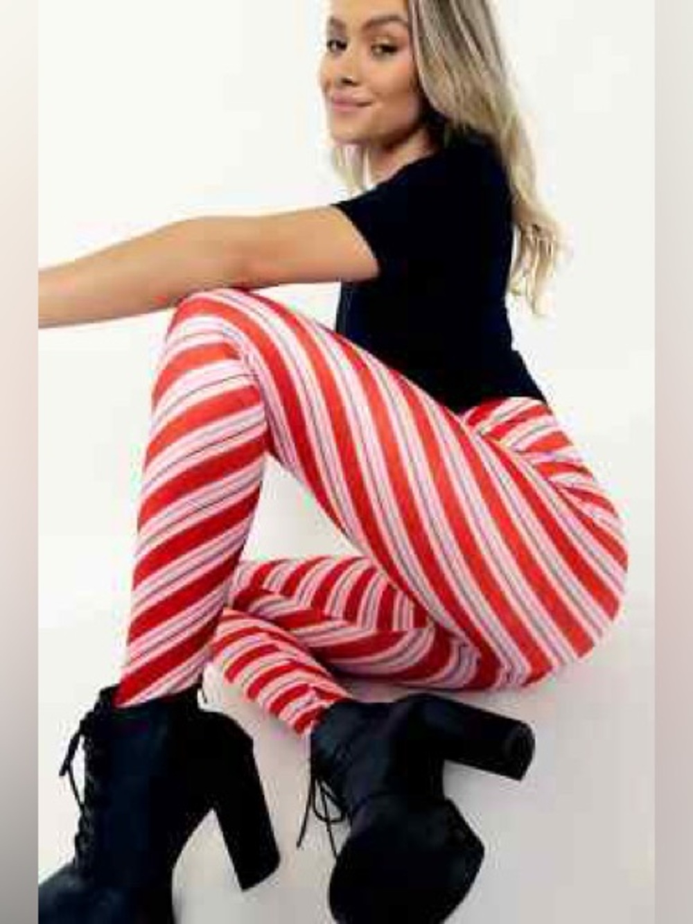 BlackMilk Peppermint Stick Velvet Leggings NWOT
